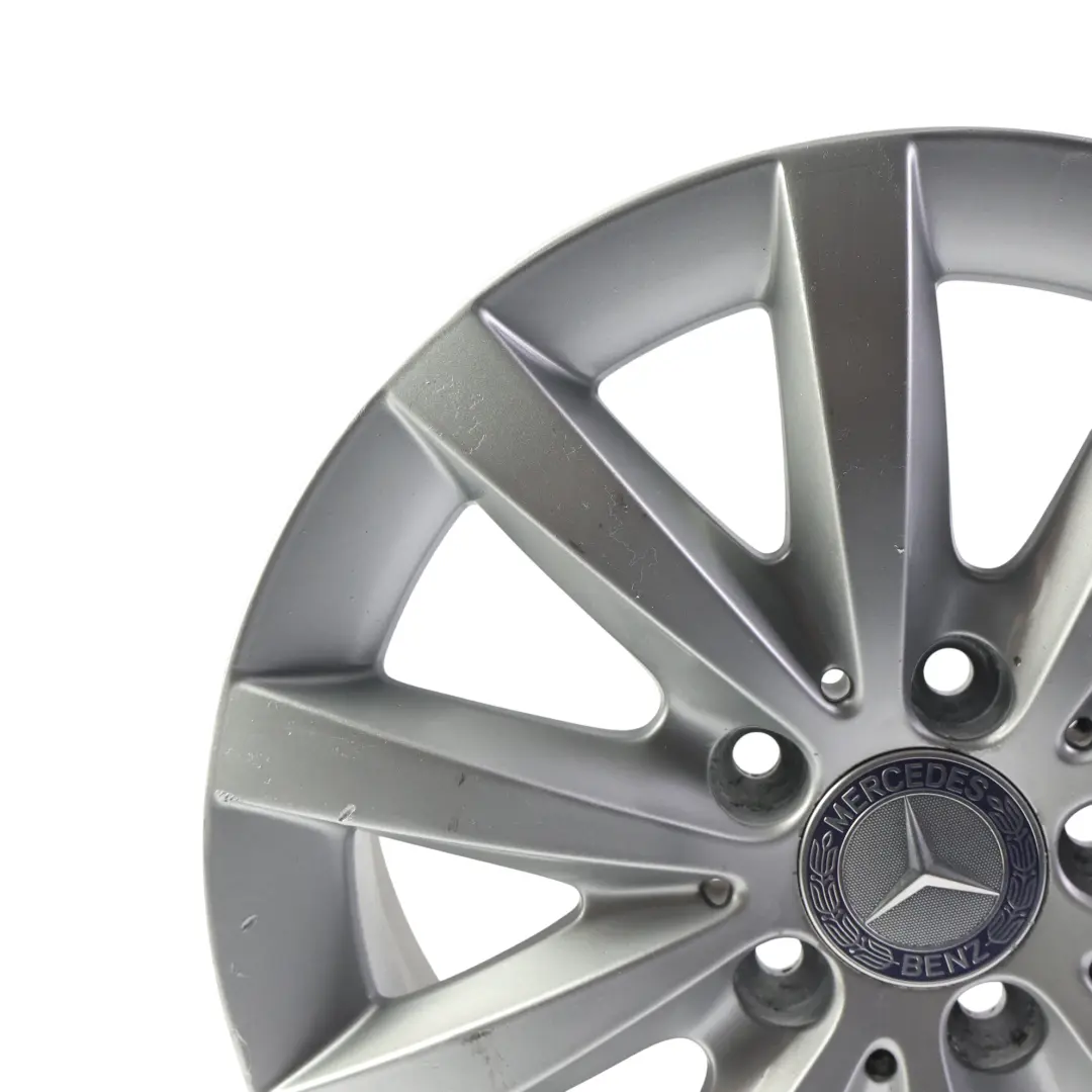 10-Spoke Alloy Wheel Rim 16" ET:49 6,5J to Mercedes W176 W246 Silver with Part number A2464010202 Mercedes W176 W246 Silver 10-Spoke Alloy Wheel Rim 16" ET:49 6,5J - SKU A2464010202-1 - Part number A2464010202