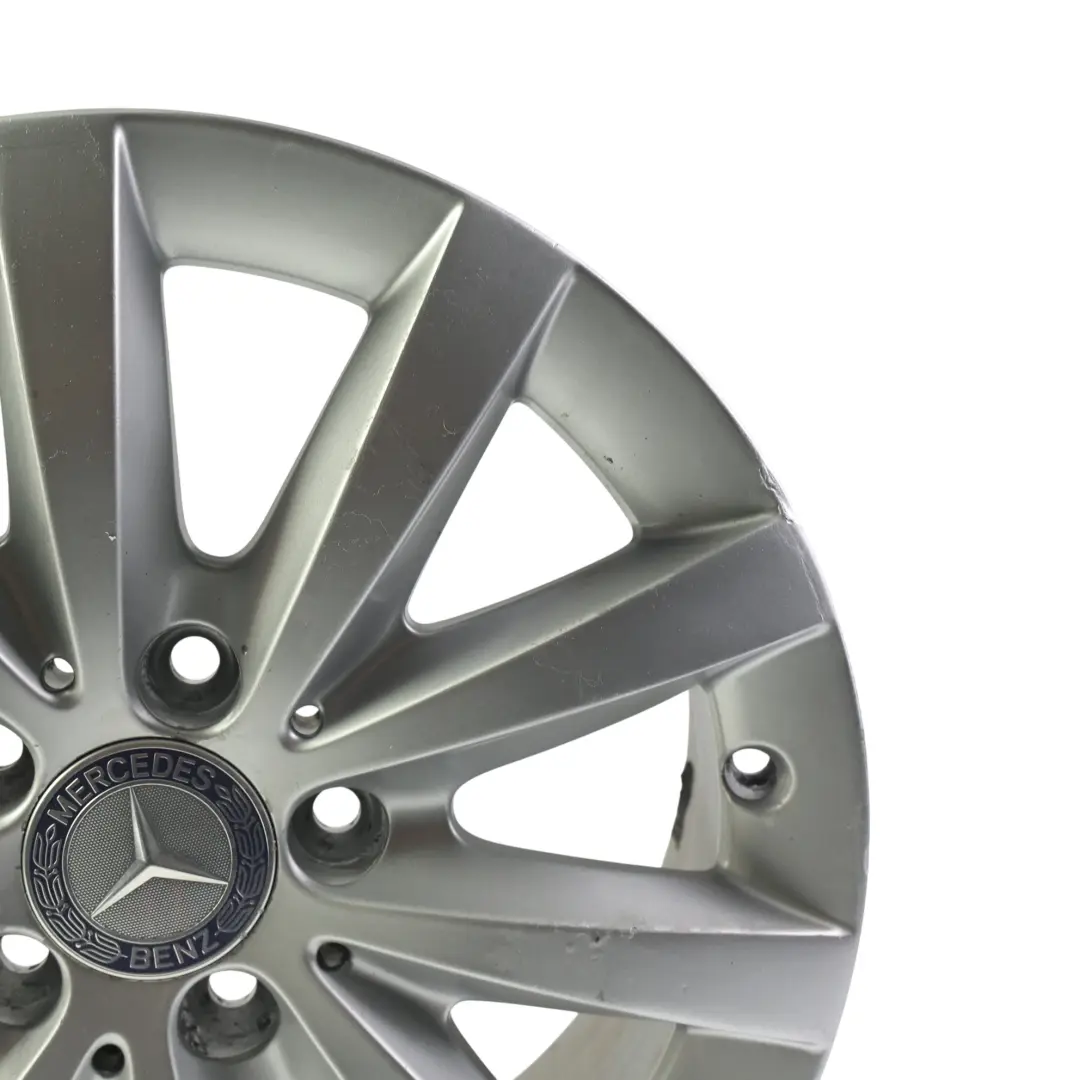 10-Spoke Alloy Wheel Rim 16" ET:49 6,5J to Mercedes W176 W246 Silver with Part number A2464010202 Mercedes W176 W246 Silver 10-Spoke Alloy Wheel Rim 16" ET:49 6,5J - SKU A2464010202-1 - Part number A2464010202