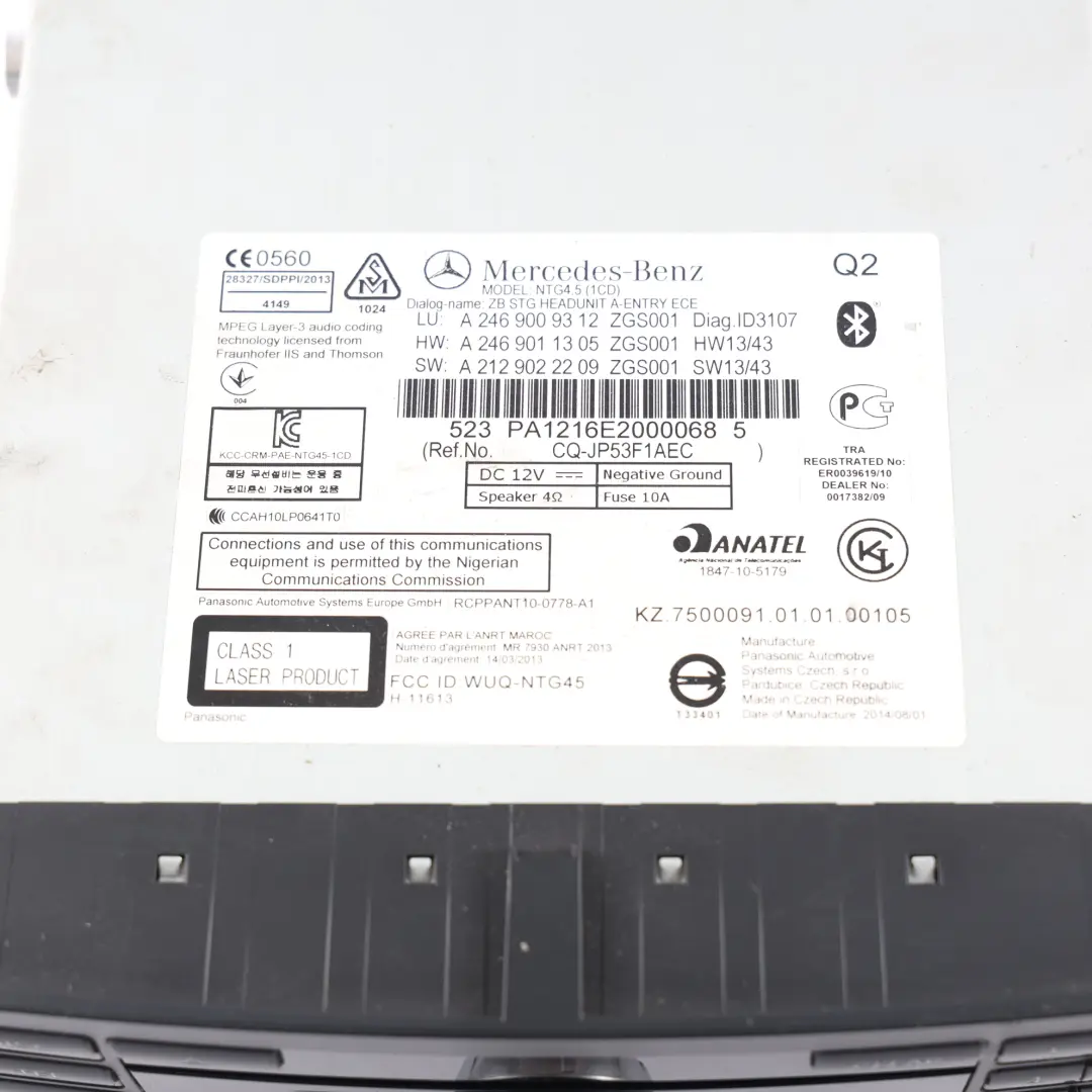 Mercedes X156 W176 W242 Radio Nawigacja Przełącznik Awaryjny - SKU A2469009312-2 - Numer Części A2469009312
