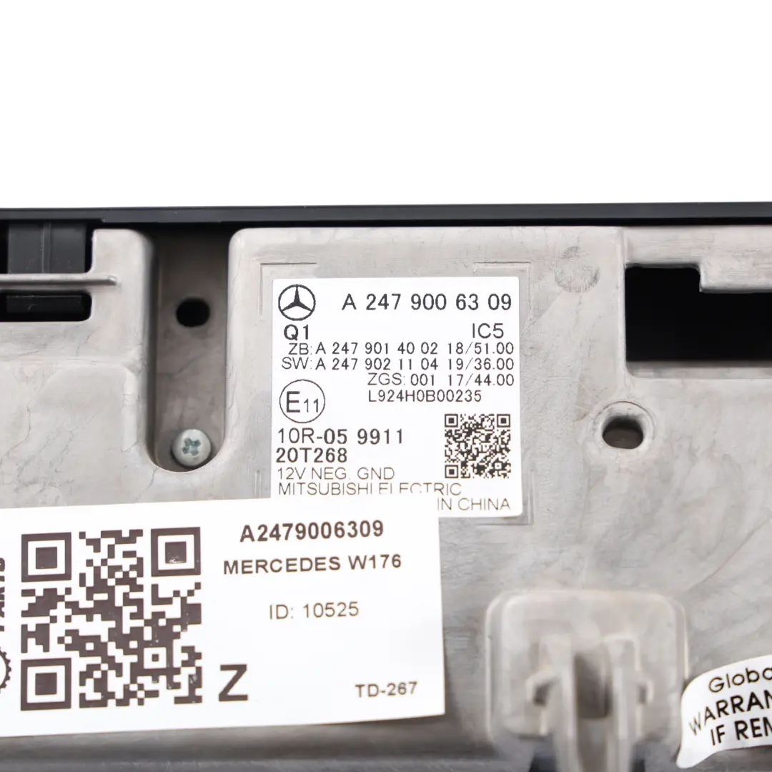 Pantalla Display Panel Salpicadero para Mercedes C118 W177 W247 con número de pieza A2479006309 Mercedes C118 W177 W247 Pantalla Display Panel Salpicadero - SKU A2479006309 - Número de pieza A2479006309