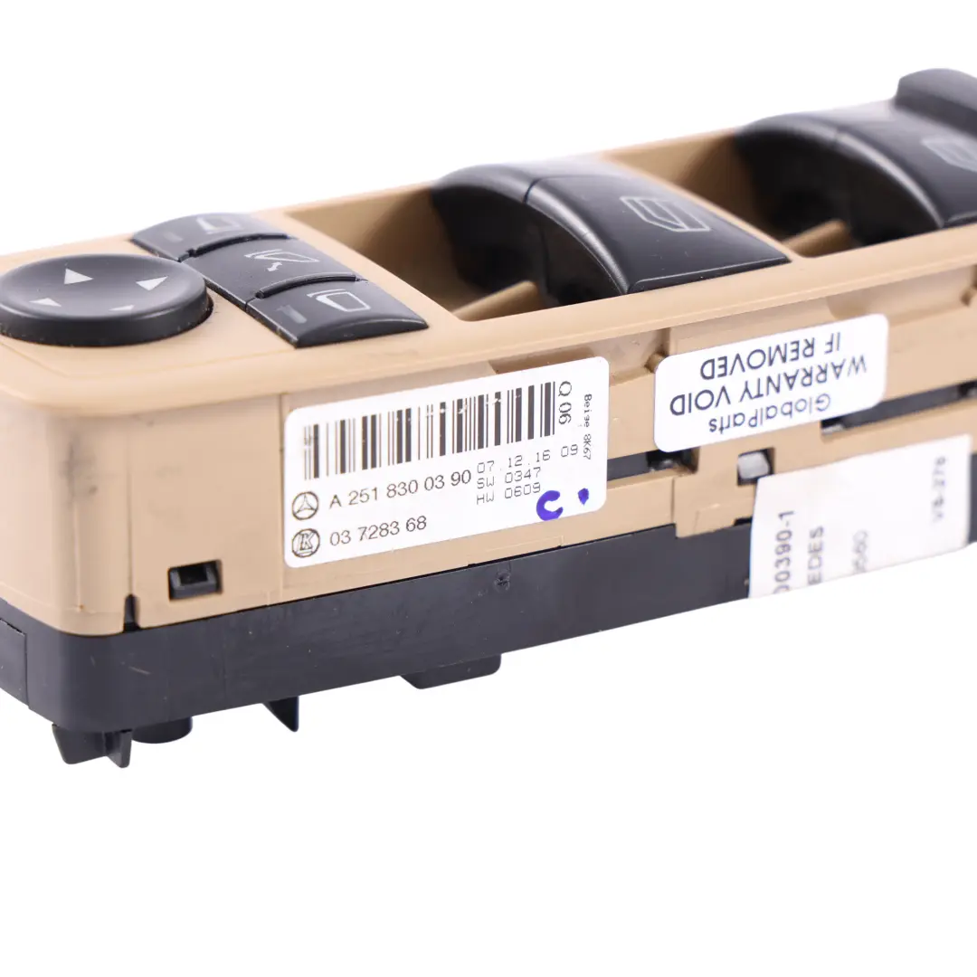 Window Lifter Switch Front Driver's Side Panel to Mercedes ML W164 with Part number A2518300390 Mercedes ML W164 Window Lifter Switch Front Driver's Side Panel - SKU A2518300390-1 - Part number A2518300390