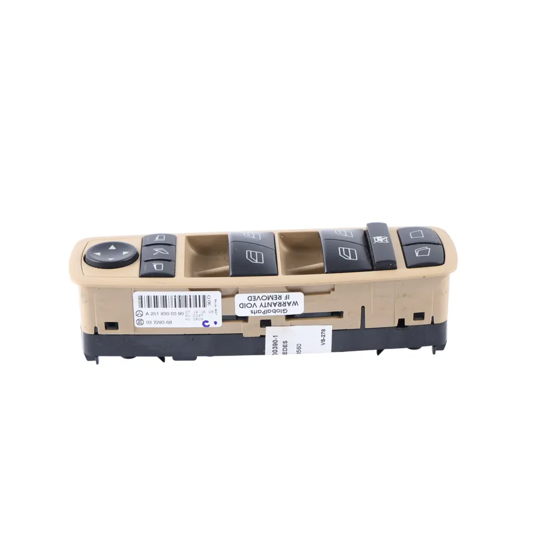 Window Lifter Switch Front Driver's Side Panel to Mercedes ML W164 with Part number A2518300390 Mercedes ML W164 Window Lifter Switch Front Driver's Side Panel - SKU A2518300390-1 - Part number A2518300390