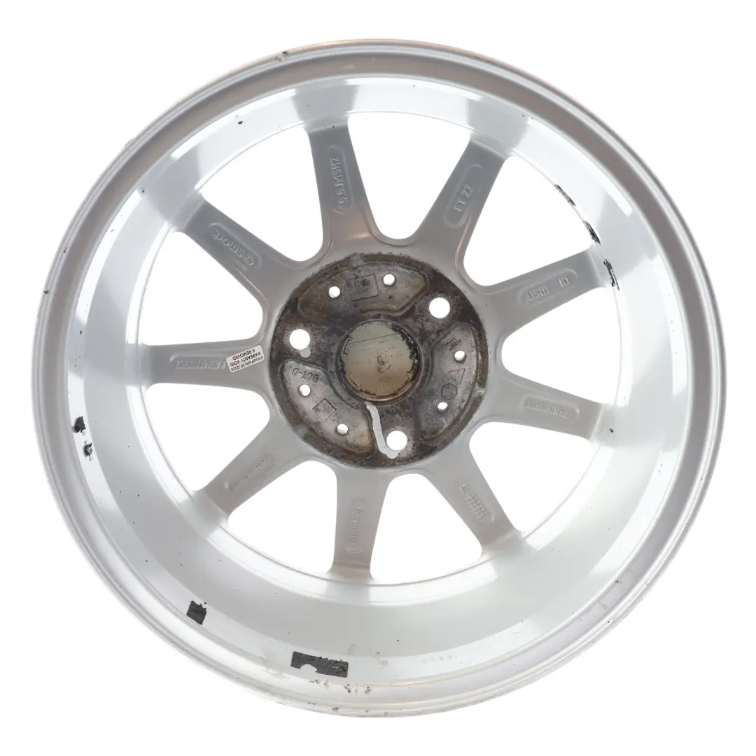 Alloy Wheel Rim Silver 15" 5,5J 3X112 ET22 to Smart Fortwo 451 Rear with Part number A4514010502 Smart Fortwo 451 Rear Alloy Wheel Rim Silver 15" 5,5J 3X112 ET22 - SKU A4514010502-3 - Part number A4514010502