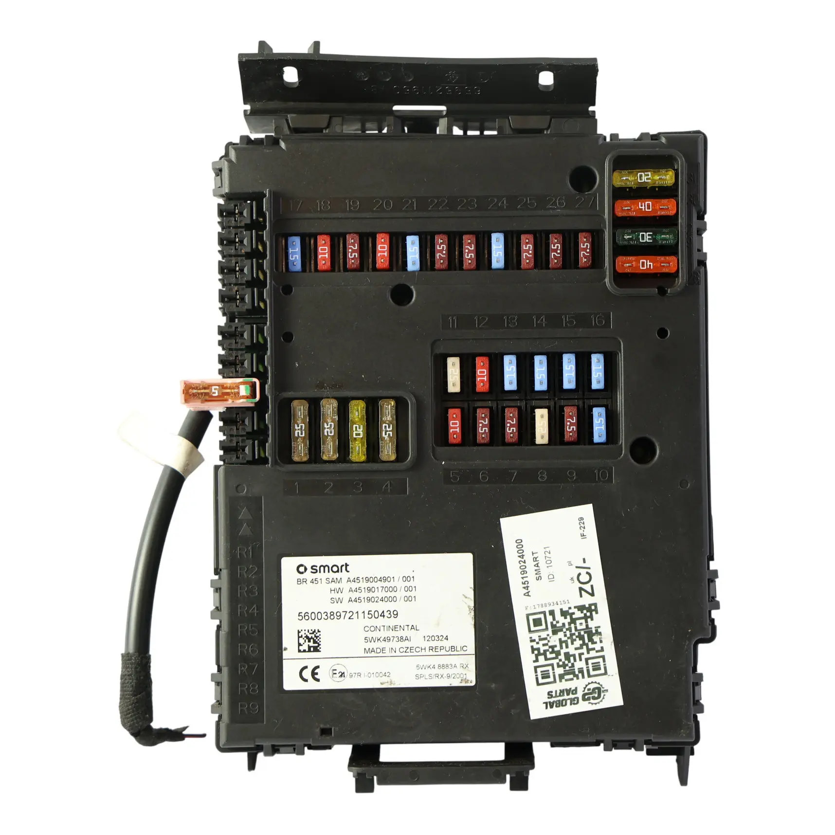 Smart Fortwo 451 Caja de Fusibles Módulo de Control A4519024000