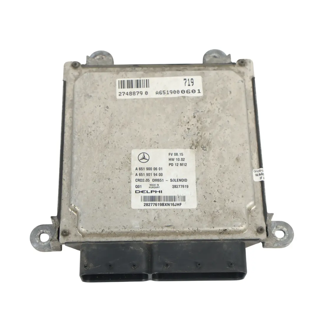 Mercedes W906 313 CDI 651.955 129HP Engine ECU Key Lock Kit Manual - SKU A6519000601-6 - Part number A6519000601