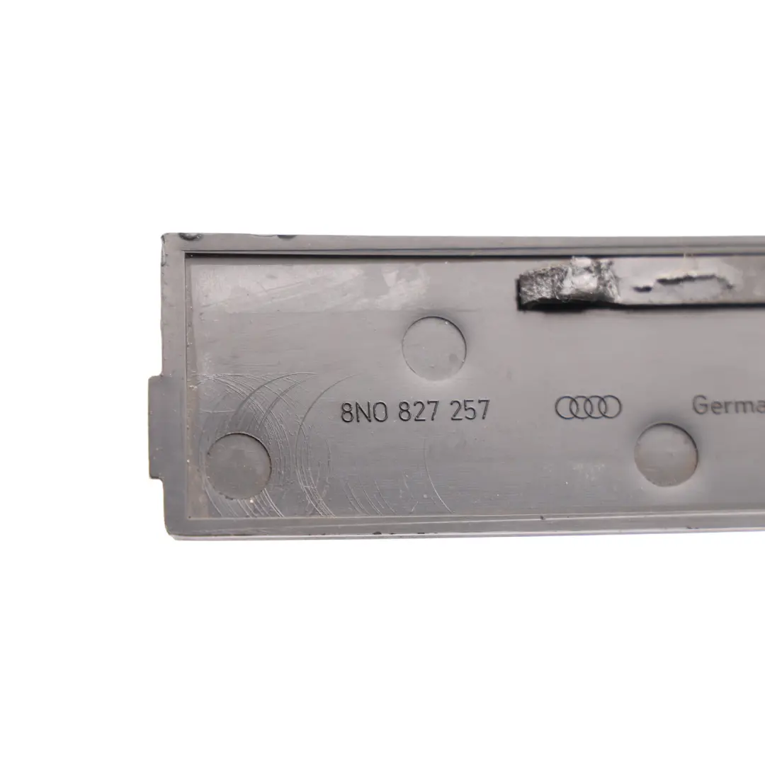 8N Boot Lid Rear Centre Cover Trim Grab Handle Panel to Audi TT with Part number 8N0827257 Audi TT 8N Boot Lid Rear Centre Cover Trim Grab Handle Panel - SKU 8N0827257 - Part number 8N0827257