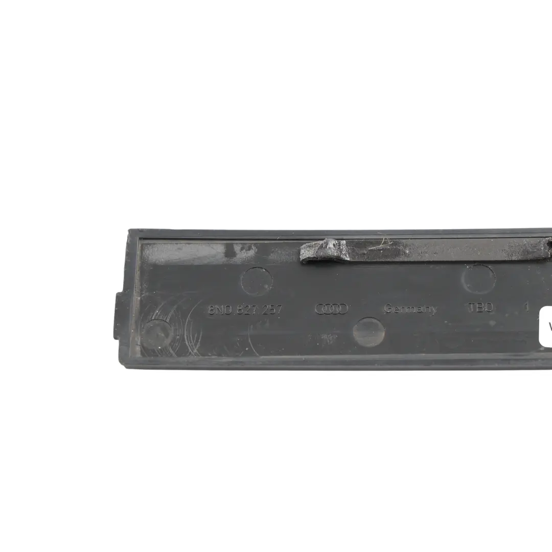 8N Boot Lid Rear Centre Cover Trim Grab Handle Panel to Audi TT with Part number 8N0827257 Audi TT 8N Boot Lid Rear Centre Cover Trim Grab Handle Panel - SKU 8N0827257 - Part number 8N0827257