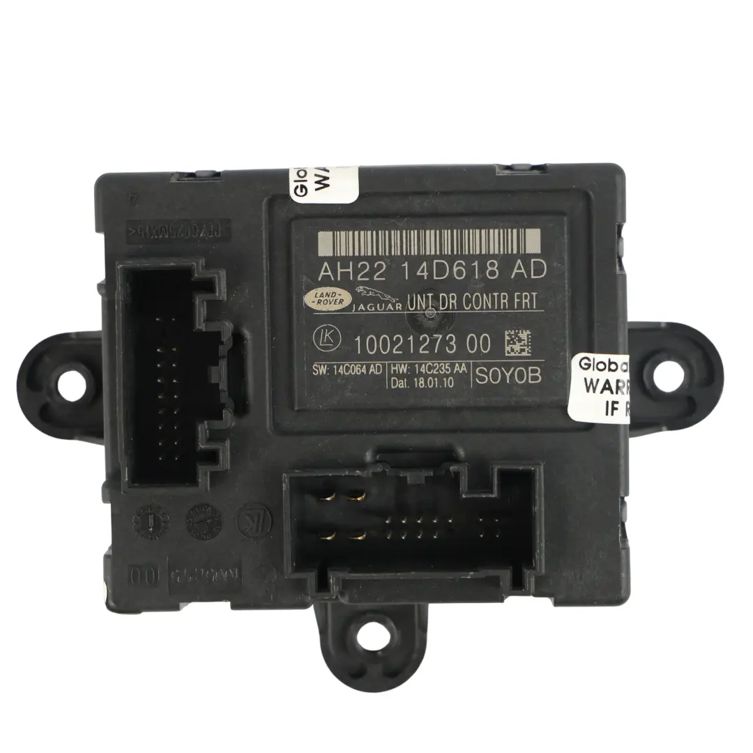 Door Control Module Front Driver's Side to Range Rover Sport L320 with Part number AH22-14D618-AD Range Rover Sport L320 Door Control Module Front Driver's Side - SKU AH22-14D618-AD - Part number AH22-14D618-AD