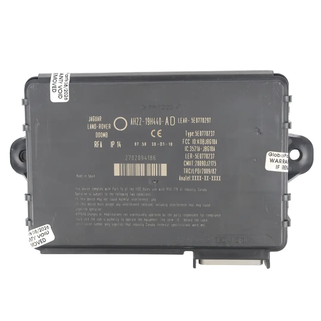Keyless Entry Steuergerät für Land Rover Range Rover Sport L320 mit Teilenummer AH22-19H440-AD Land Rover Range Rover Sport L320 Keyless Entry Steuergerät - SKU AH22-19H440-AD - Teilenummer AH22-19H440-AD