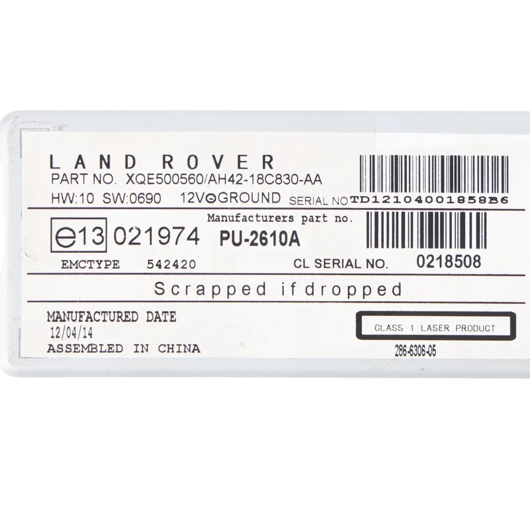 Range Rover L322 6-Disc Magazine CD Changer Radio Unit - SKU AH42-18C830-AA - Part number AH42-18C830-AA