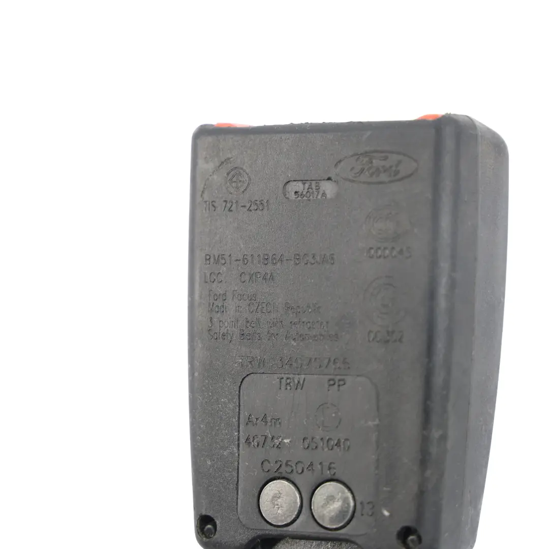 Ford Focus Mk3 Rear Seat Belt Stalk Buckcle Centre Middle - SKU BM51-611B64-BG3JA6 - Part number BM51-611B64-BG3JA6