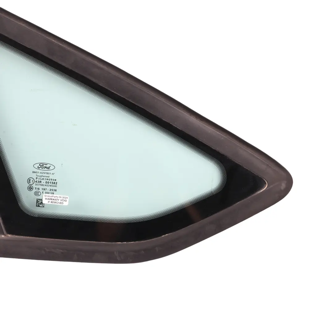 Mk3 Rear Side Quarter Window Glass AS3 Left N/S to Ford Focus with Part number BM51-A297B01-A Ford Focus Mk3 Rear Side Quarter Window Glass AS3 Left N/S - SKU BM51-A297B01-A - Part number BM51-A297B01-A