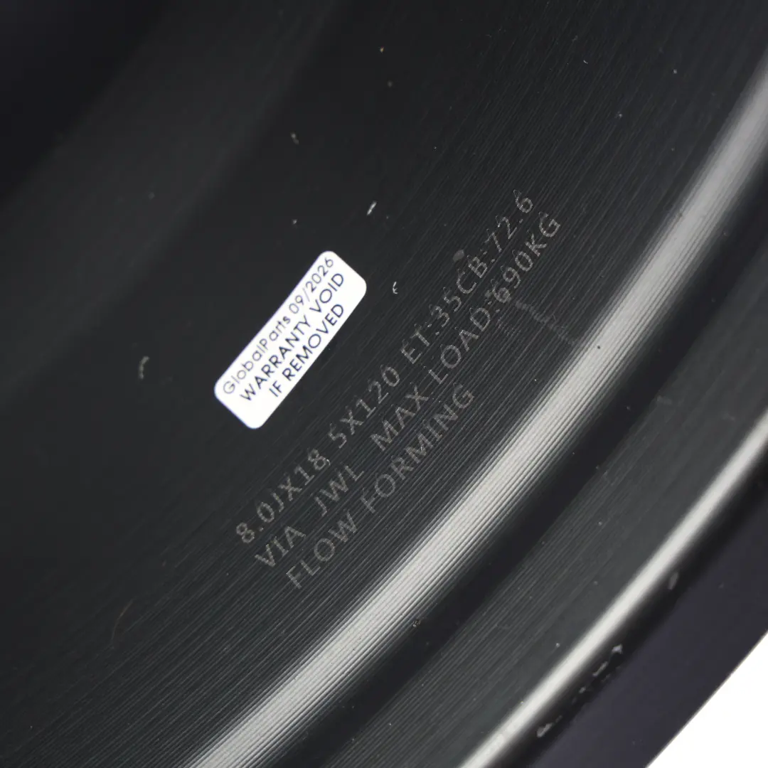 BMW Llanta Aleación Negra VIA 18" 8J ET:35 Radio Doble - SKU BMW-VIA-18-10 - Número de pieza BMW-VIA-18