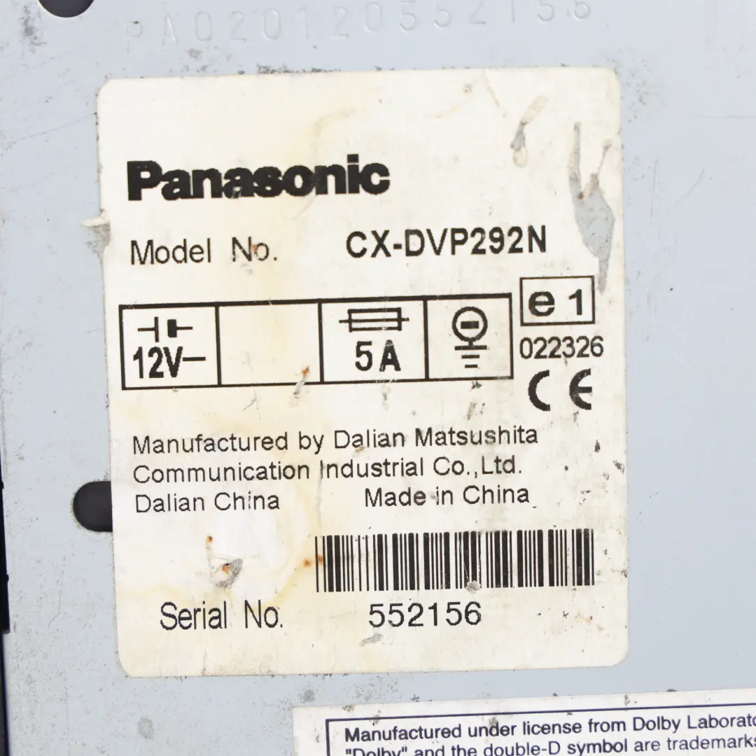 Inny Panasonic Przenośny Odtwarzacz DVD CD Video do o numerze CX-DVP292N Inny Panasonic Przenośny Odtwarzacz DVD CD Video - SKU CX-DVP292N - Numer Części CX-DVP292N