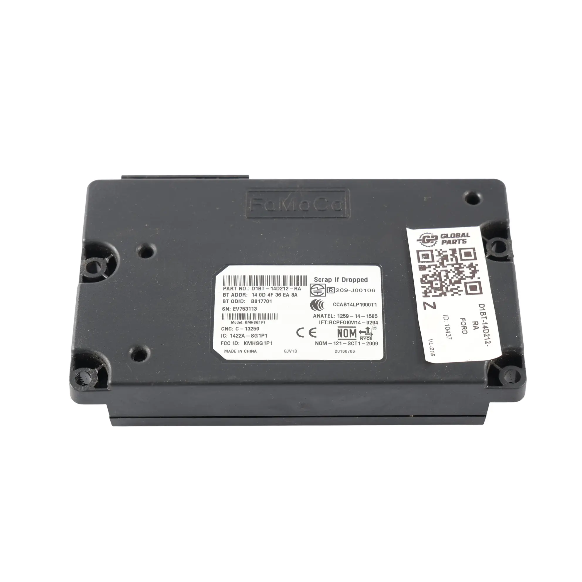 Ford Fiesta MK7 Kuga Transit Connect Módulo Control Bluetooth D1BT-14D212-RA