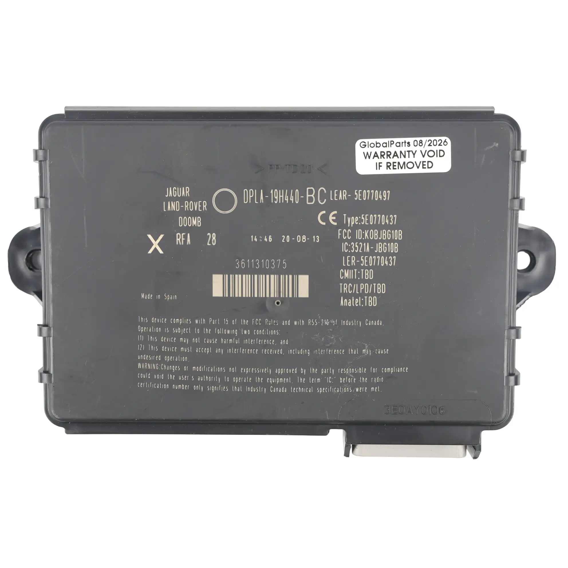 Land Rover Range Rover Sport L494 Module Contrôle Accès Sans Clé DPLA-19H440-BC