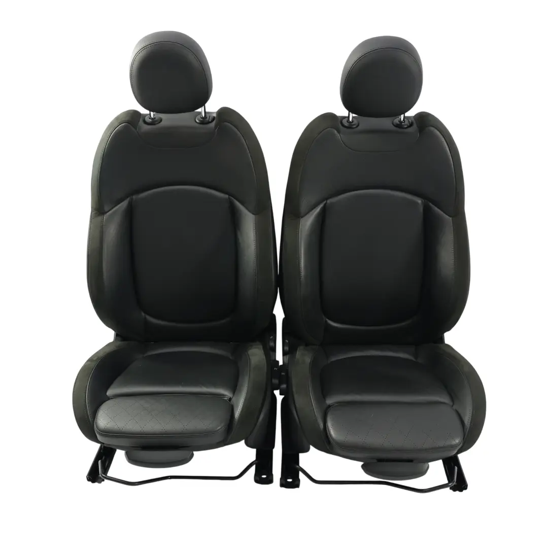 Mini F56 Heated Sport Seats Leather Cross Punch Carbon Black Set Front Rear Seat - SKU F56-SPORT-CARBONBLACK-LEATHER-SEATS-1 - Part number F56-SPORT-CARBONBLACK-LEATHER-SEATS