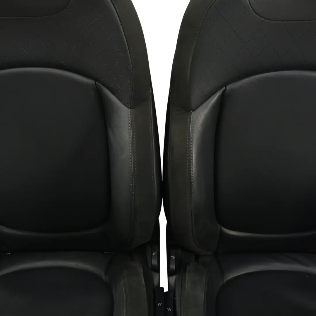 Mini F56 Heated Sport Seats Leather Cross Punch Carbon Black Set Front Rear Seat - SKU F56-SPORT-CARBONBLACK-LEATHER-SEATS-1 - Part number F56-SPORT-CARBONBLACK-LEATHER-SEATS