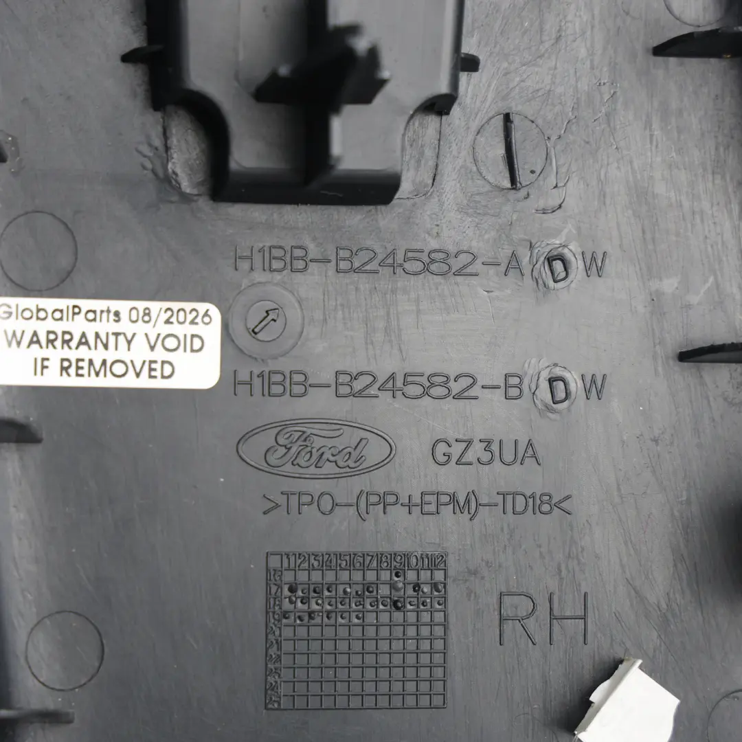 Ford Fiesta Mk8 ST Rear B Pillar Trim Cover Panel Right O/S - SKU H1BB-B24582-ADW - Part number H1BB-B24582-ADW