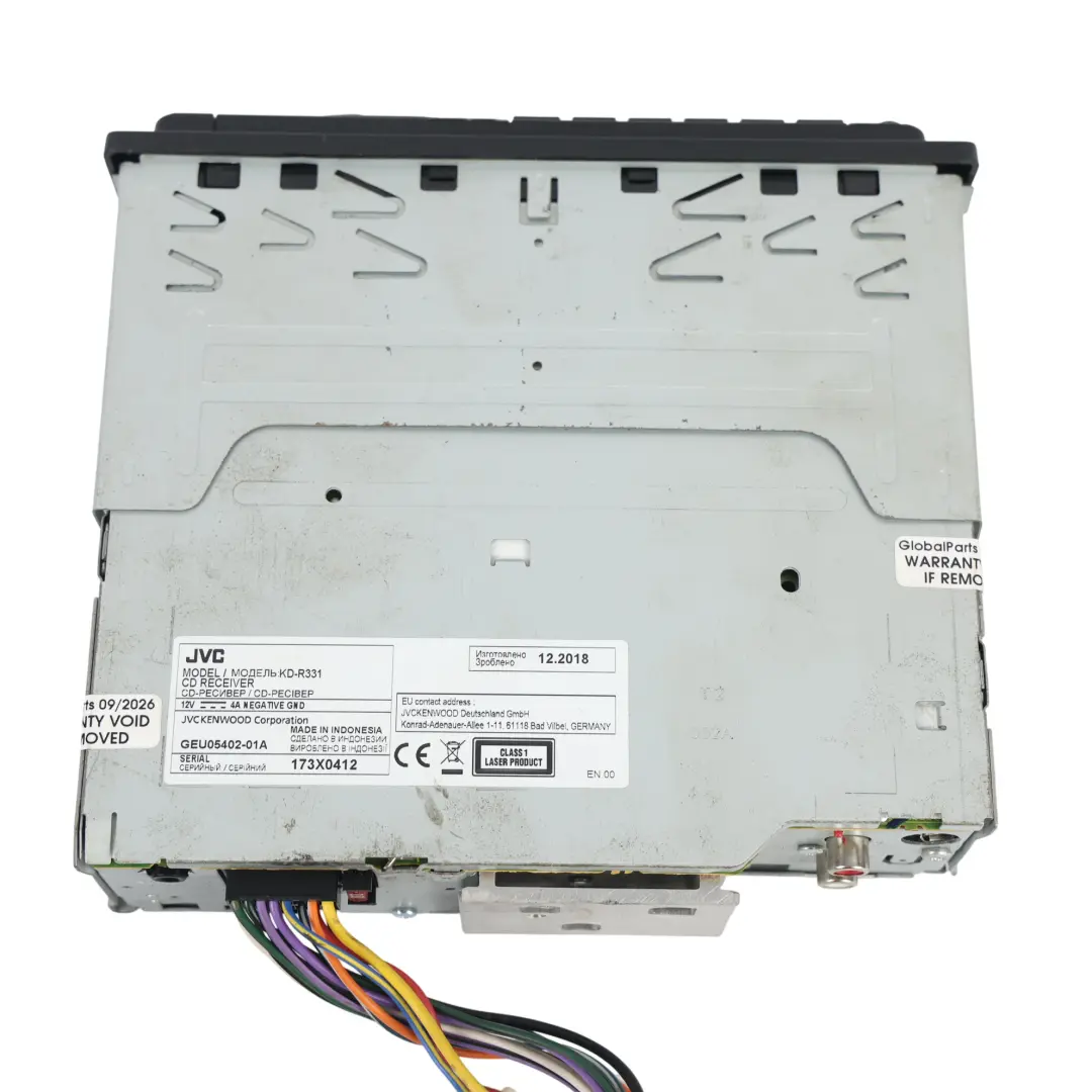JVC Car Radio Stereo CD MP3 AUX Bluetooth Audio Player Head Unit to with Part number KD-R331 JVC Car Radio Stereo CD MP3 AUX Bluetooth Audio Player Head Unit - SKU KD-R331-1 - Part number KD-R331