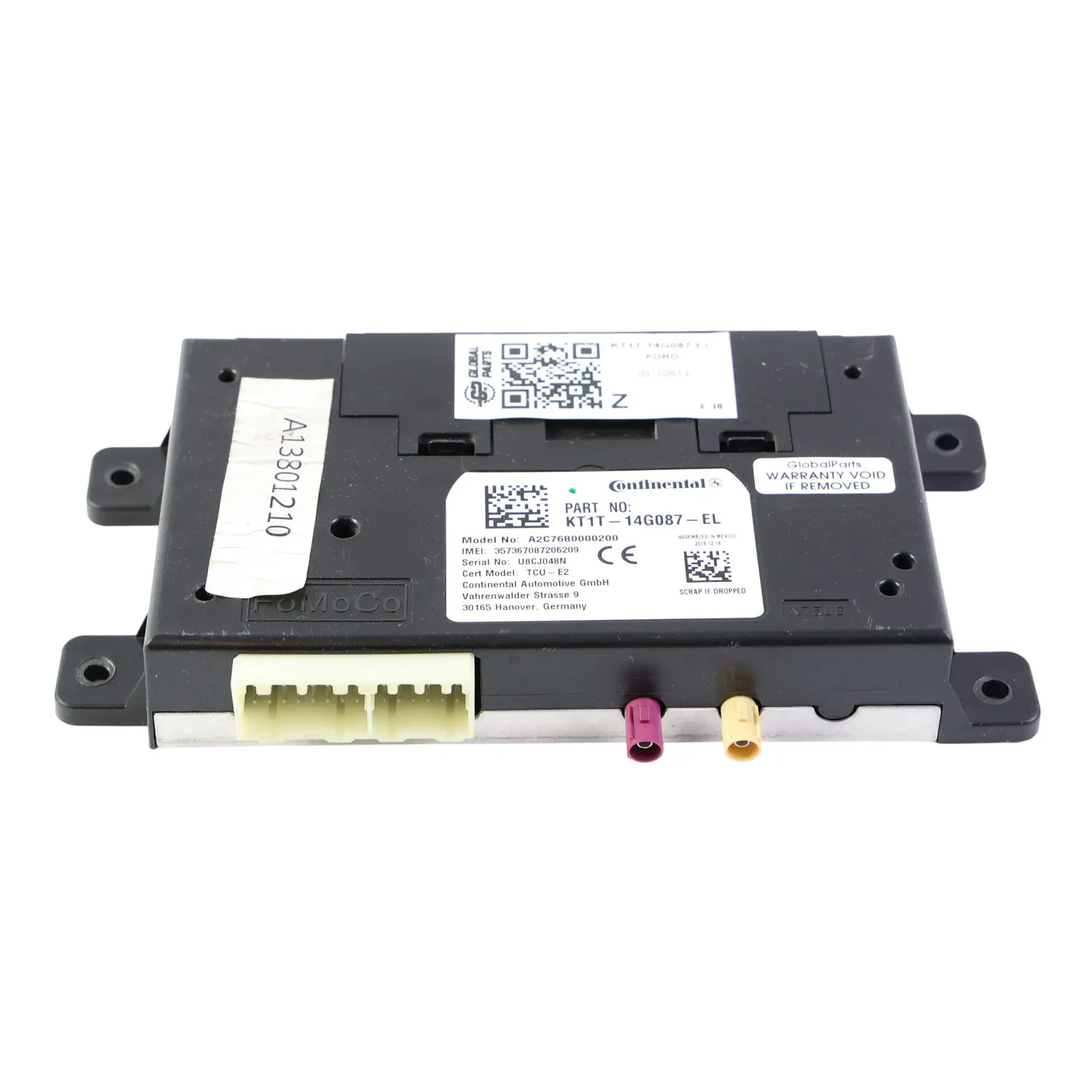 Ford Fiesta Mk8 Bluetooth Control Module Unit ECU 1.0 EcoBoost KT1T-14G087-EL
