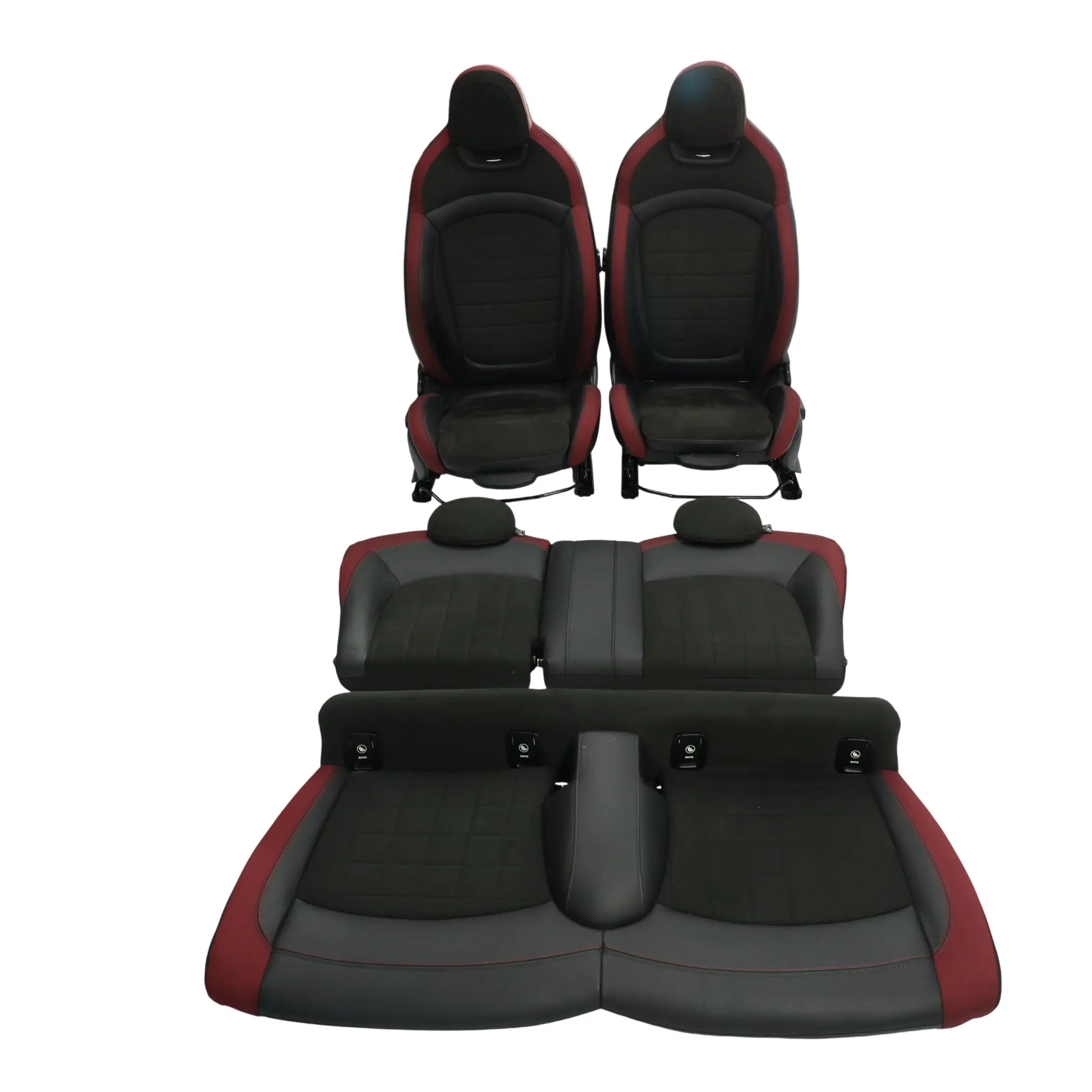 Mini F56 John Cooper Works Sportsitze Heizung Dinamica Leder Schwarz Rot GSE1