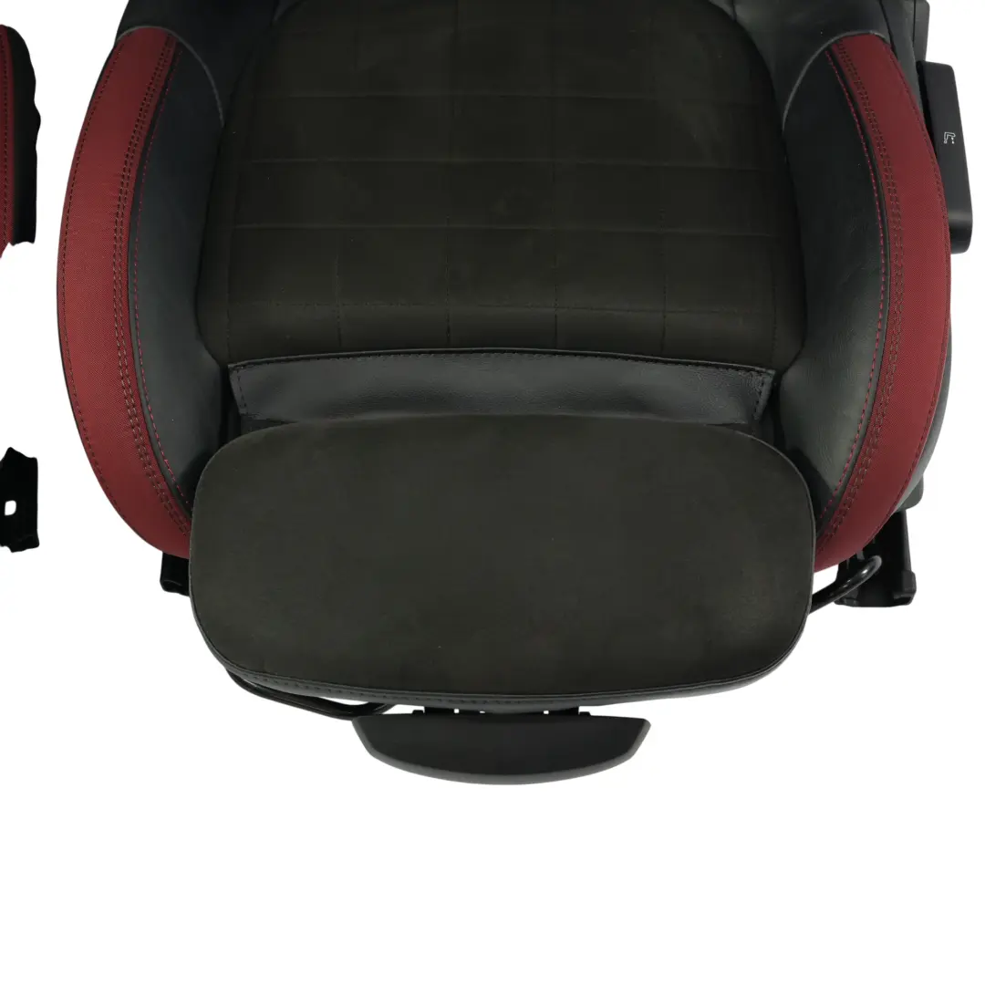 Mini F56 John Cooper Works Heated Sport Seats Dinamica Leather Black Red GSE1 - SKU MINI-F56-JCW-SEATS-SET-DINAMICA-RED-GSE1-1 - Part number 7559947