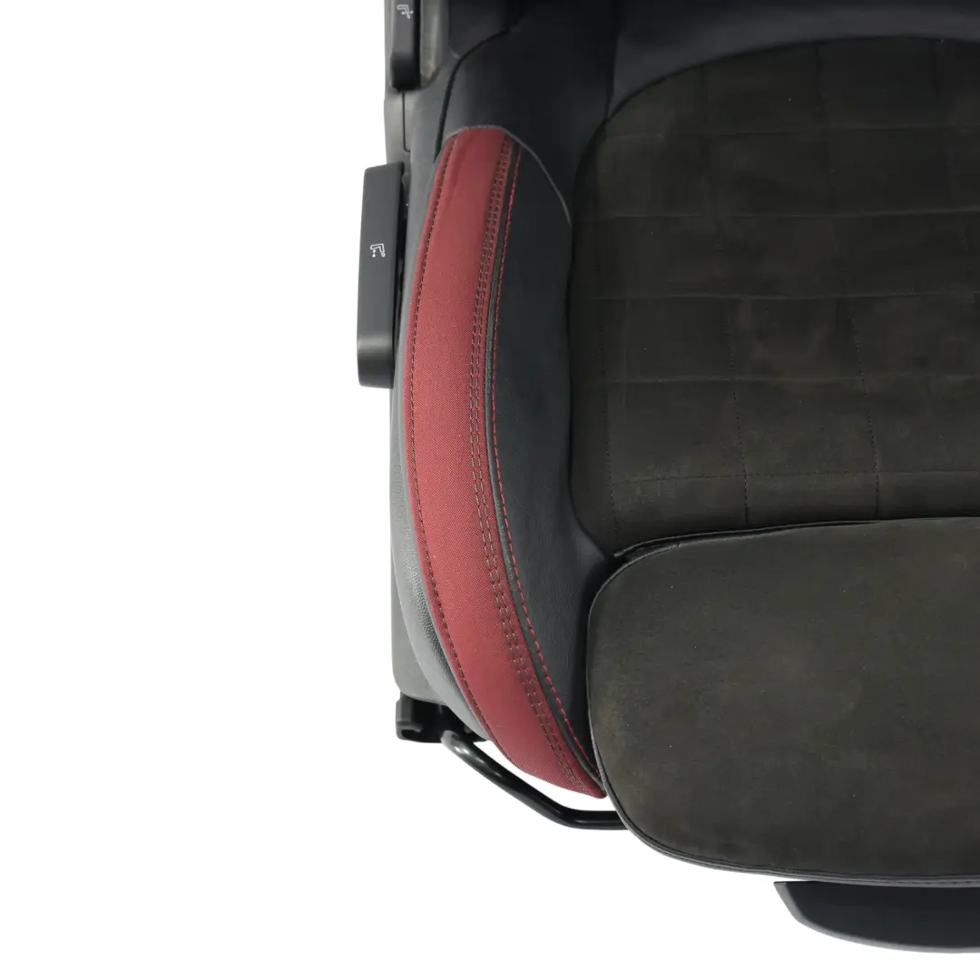 Mini F56 John Cooper Works Heated Sport Seats Dinamica Leather Black Red GSE1 - SKU MINI-F56-JCW-SEATS-SET-DINAMICA-RED-GSE1-1 - Part number 7559947
