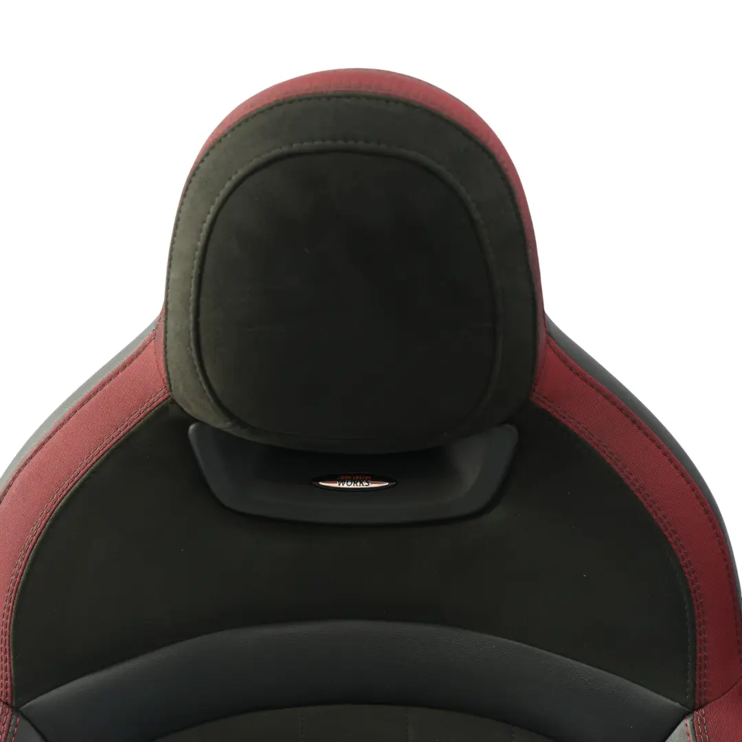 Mini F56 John Cooper Works Heated Sport Seats Dinamica Leather Black Red GSE1 - SKU MINI-F56-JCW-SEATS-SET-DINAMICA-RED-GSE1-1 - Part number 7559947