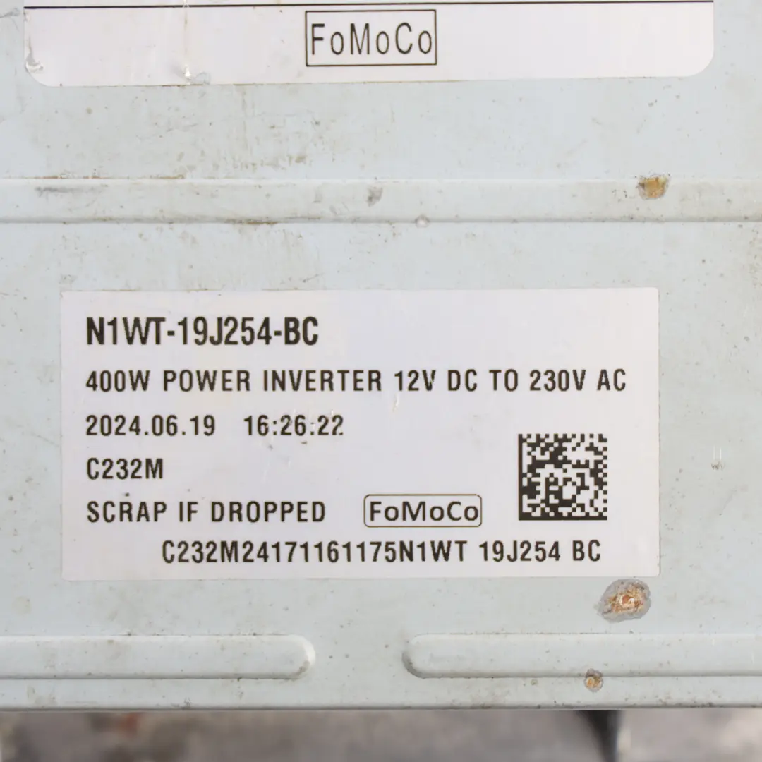 Volkswagen Amarok Nf Power Inverter 400W 12V DC To 230V AC - SKU N1WT-19J254-BC - Part number N1WT-19J254-BC