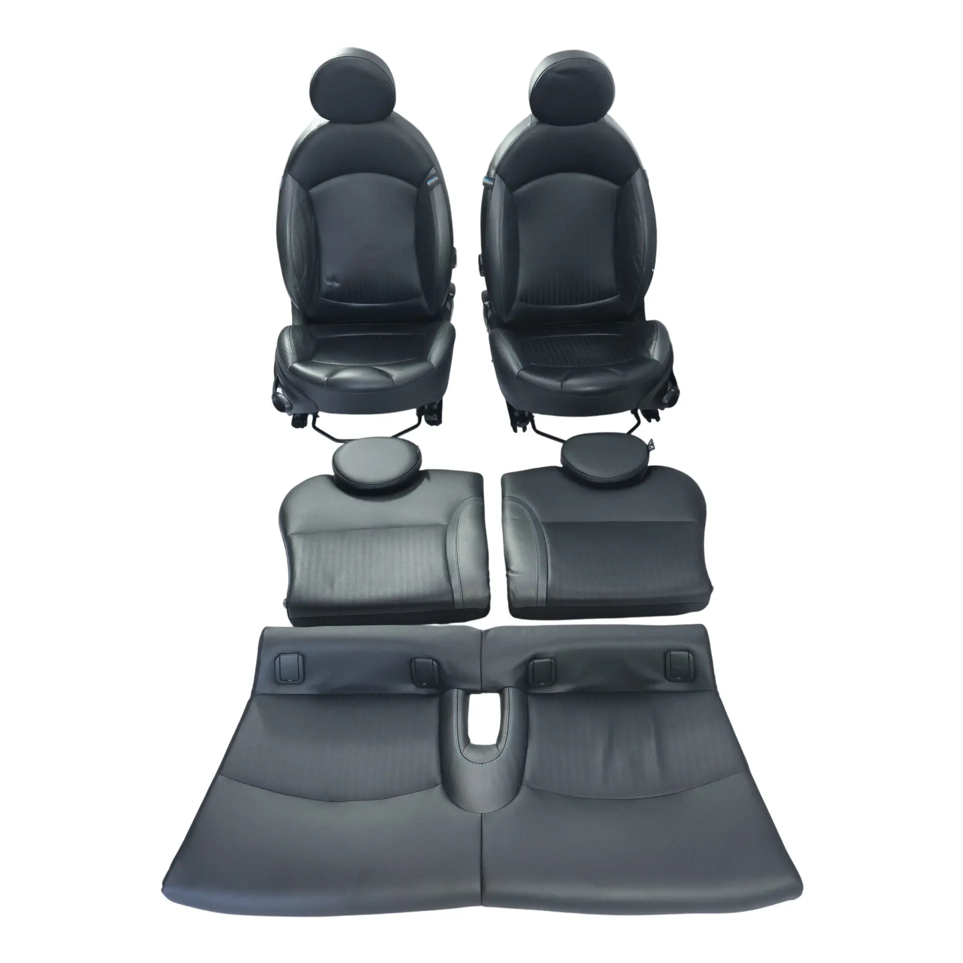 Mini Cooper R56 Front Sports Seats Half Leather Sofa Set Kit Carbon Black