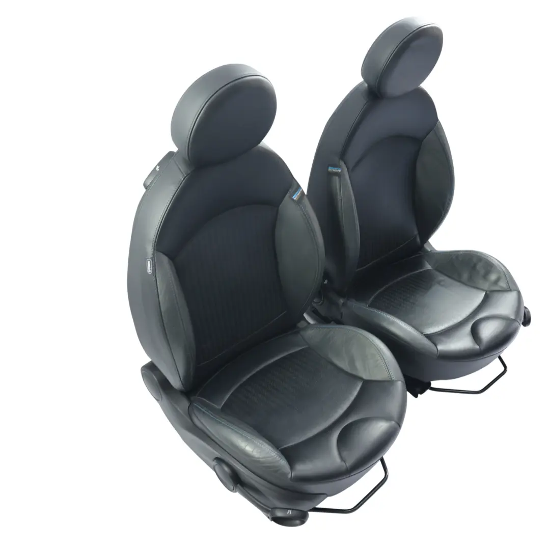Mini Cooper R56 Front Sports Seats Half Leather Sofa Set Kit Carbon Black - SKU R56-LCI-SEATS-SPORT-LEATHER-SET-T8N2 - Part number R56-LCI-SEATS-SPORT-LEATHER-SET-T8N2