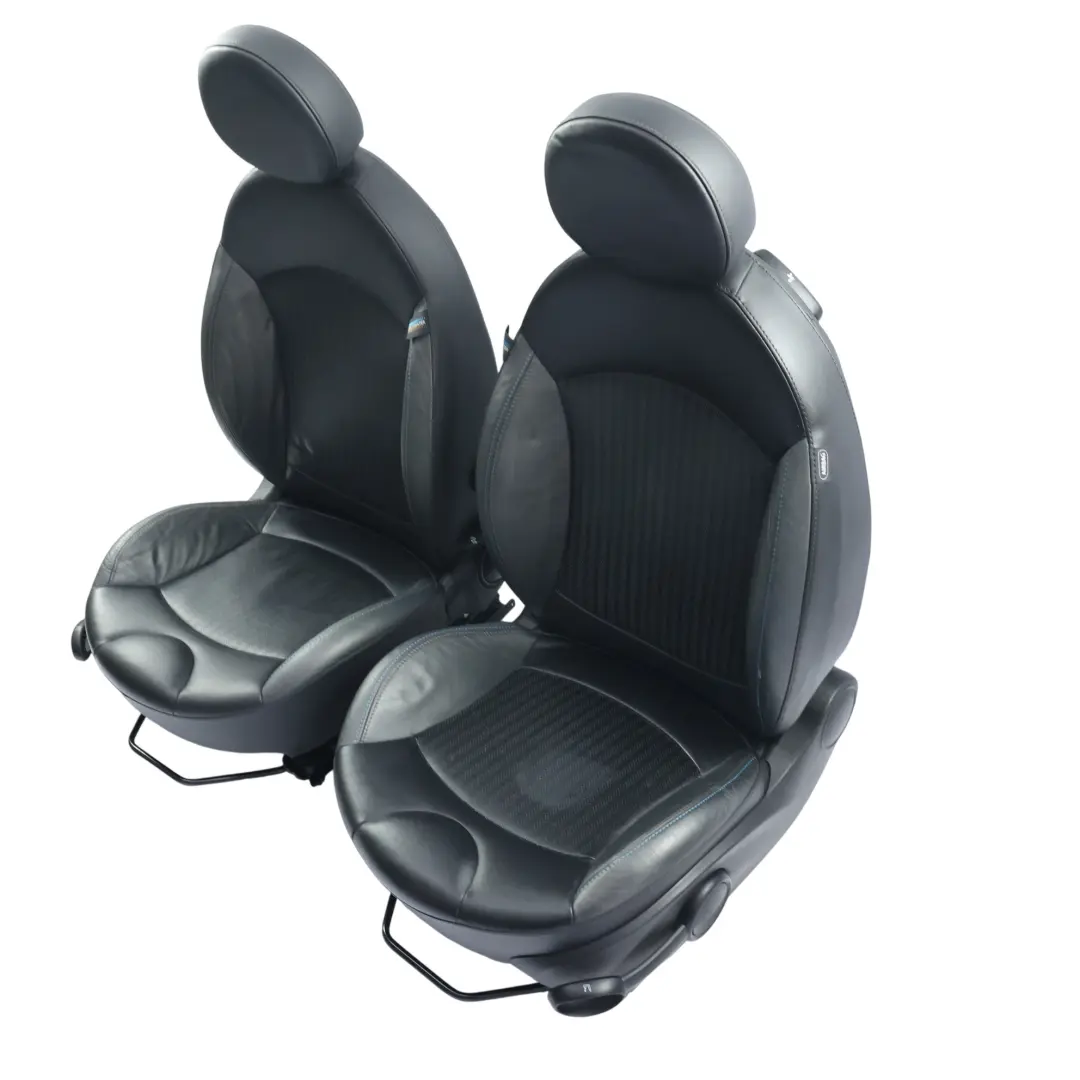 Mini Cooper R56 Front Sports Seats Half Leather Sofa Set Kit Carbon Black - SKU R56-LCI-SEATS-SPORT-LEATHER-SET-T8N2 - Part number R56-LCI-SEATS-SPORT-LEATHER-SET-T8N2