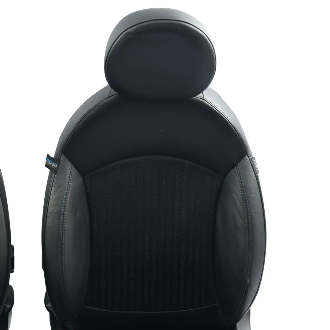 Mini Cooper R56 Front Sports Seats Half Leather Sofa Set Kit Carbon Black - SKU R56-LCI-SEATS-SPORT-LEATHER-SET-T8N2 - Part number R56-LCI-SEATS-SPORT-LEATHER-SET-T8N2