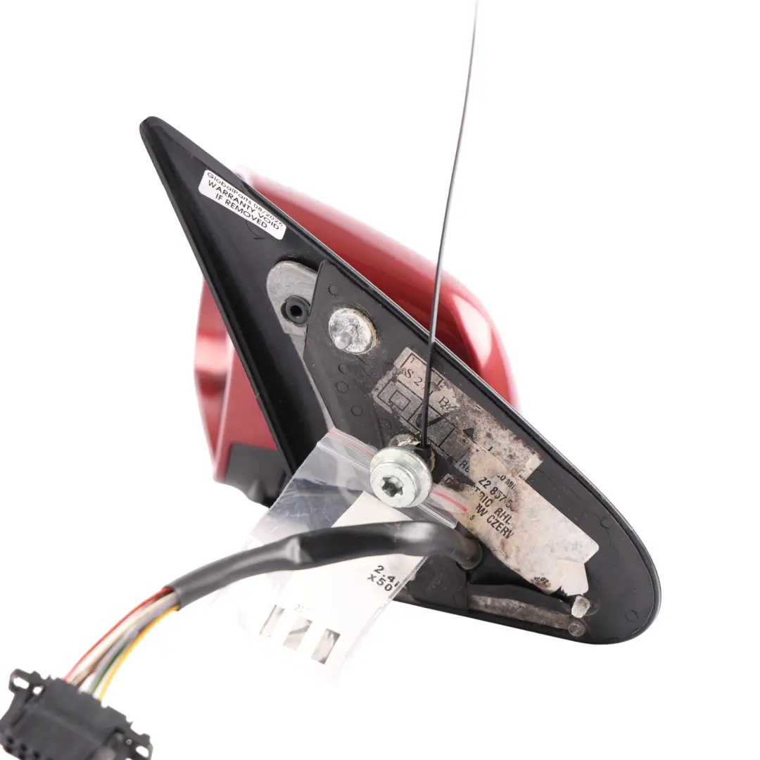 Skoda Octavia Mk2 Door Wing Mirror View Left N/S Flamenco Red Metallic - F3W - SKU RHD-1Z2857507G-FRED - Part number 1Z2857507G