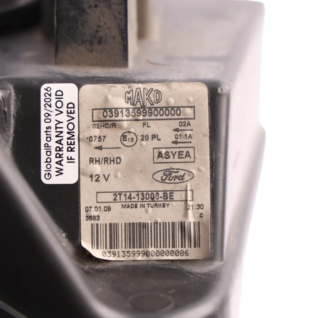 Headlamp Headlight Lamp Front Right O/S to Ford Transit Connect with Part number 2T14-13006-BE Ford Transit Connect Headlamp Headlight Lamp Front Right O/S - SKU RHD-2T14-13006-BE-1 - Part number 2T14-13006-BE