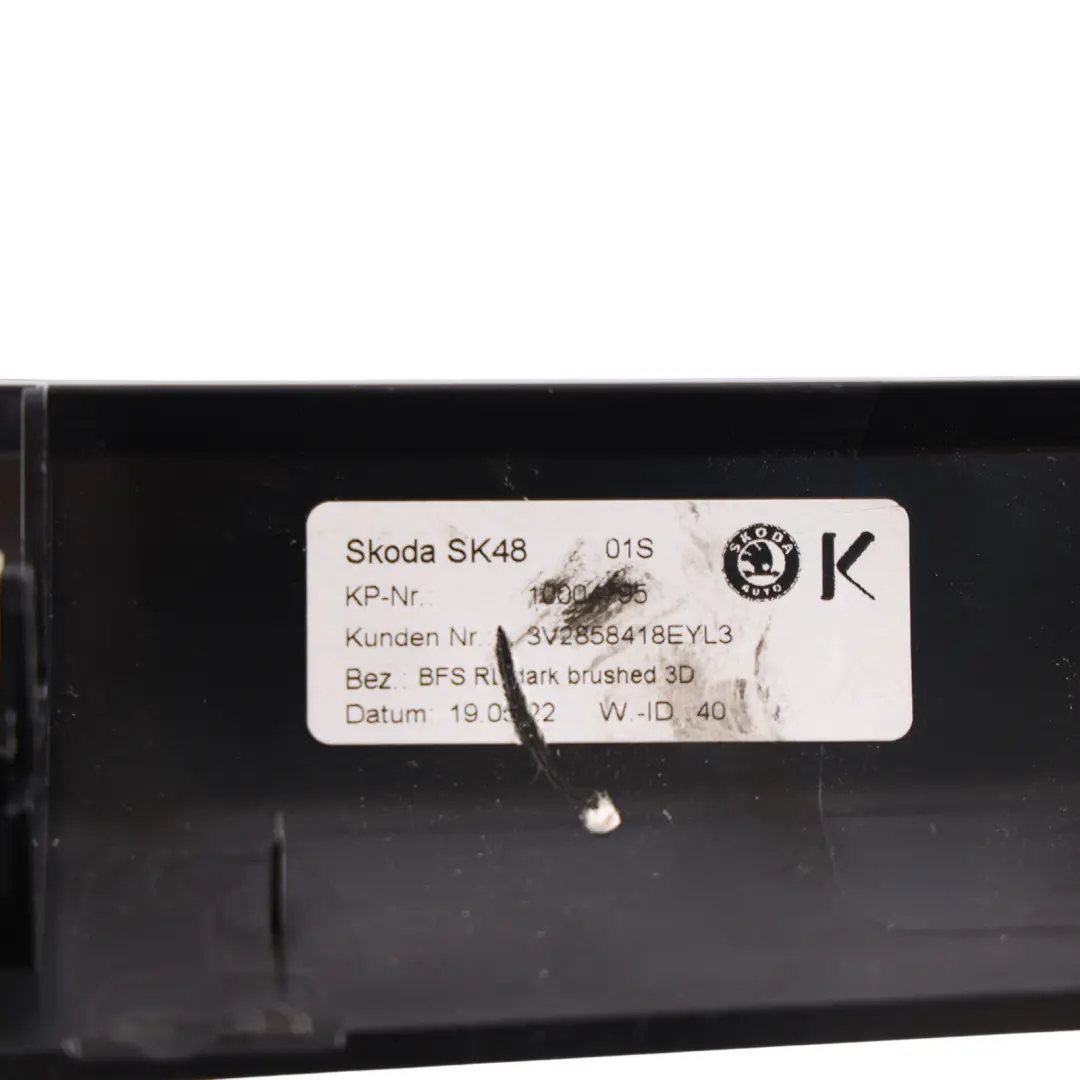 Skoda Superb Mk3 Dashboard Trim Strip Moulding Cover Chrome Left N/S - SKU RHD-3V2858418E-1 - Part number 3V2858418E
