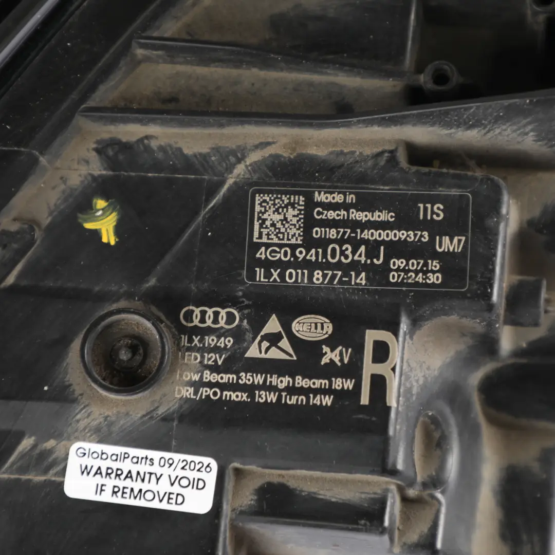Front Headlight Headlamp Light Lamp Right O/S to Audi A6 C7 with Part number 4G0941034J Audi A6 C7 Front Headlight Headlamp Light Lamp Right O/S - SKU RHD-4G0941034J - Part number 4G0941034J
