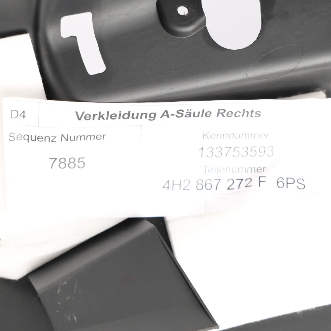Door Sill Trim Kick Plate Trim Illuminated Front Right O/S to Audi A8 D4 with Part number 4H2867272F Audi A8 D4 Door Sill Trim Kick Plate Trim Illuminated Front Right O/S - SKU RHD-4H2867272F - Part number 4H2867272F