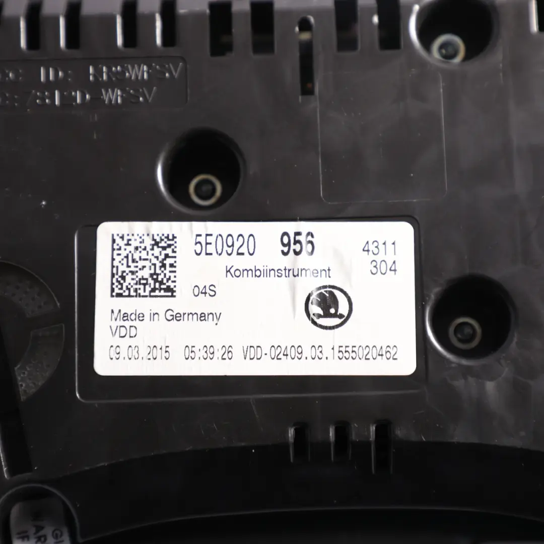 Mk3 5E Instrument Cluster Speedometer Petrol Manual to Skoda Octavia with Part number 5E0920956 Skoda Octavia Mk3 5E Instrument Cluster Speedometer Petrol Manual - SKU RHD-5E0920956 - Part number 5E0920956
