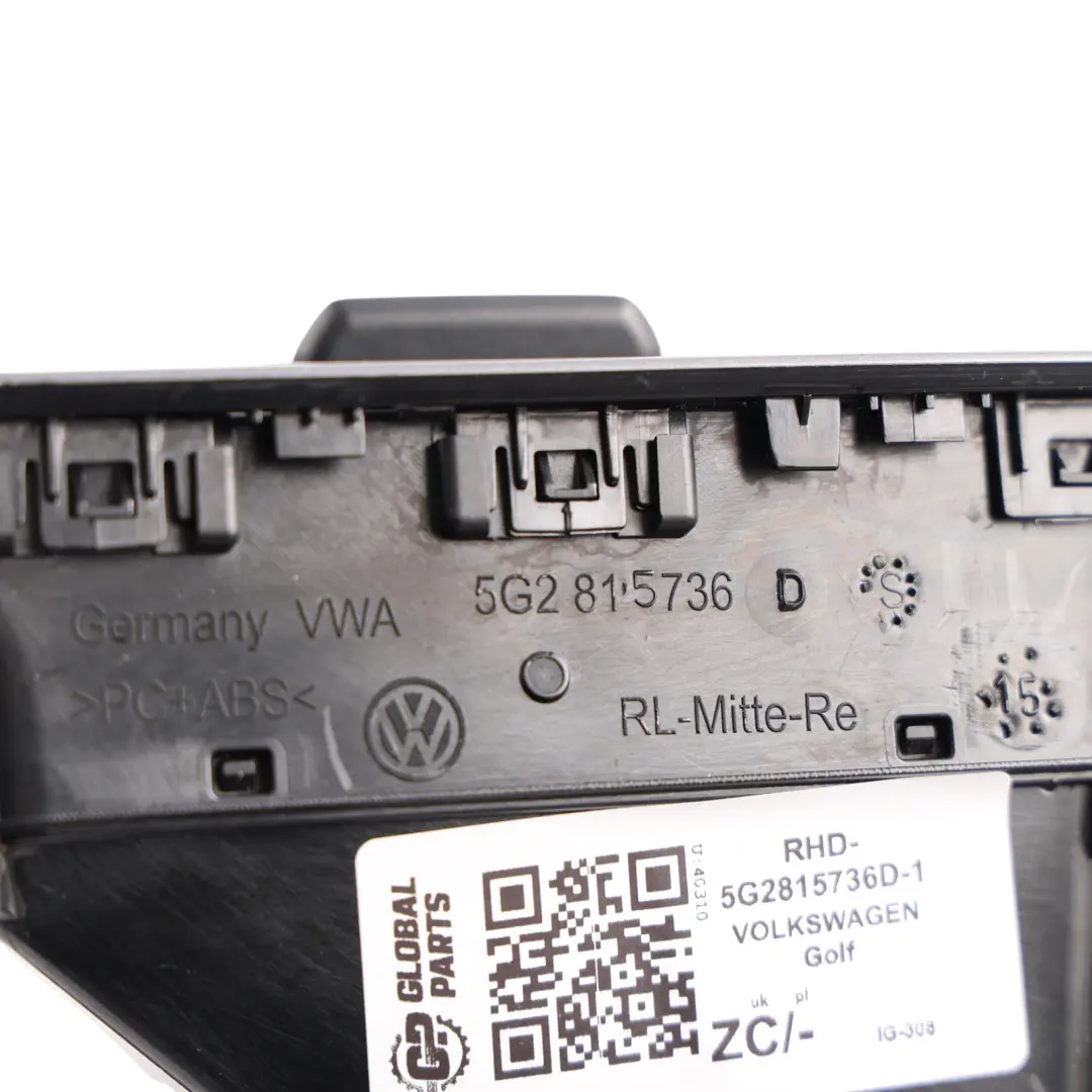 VW Volkswagen Golf MK7 Centre Dash Air Vent With Surround Trim - SKU RHD-5G2815736D-1 - Part number 5G2815736D