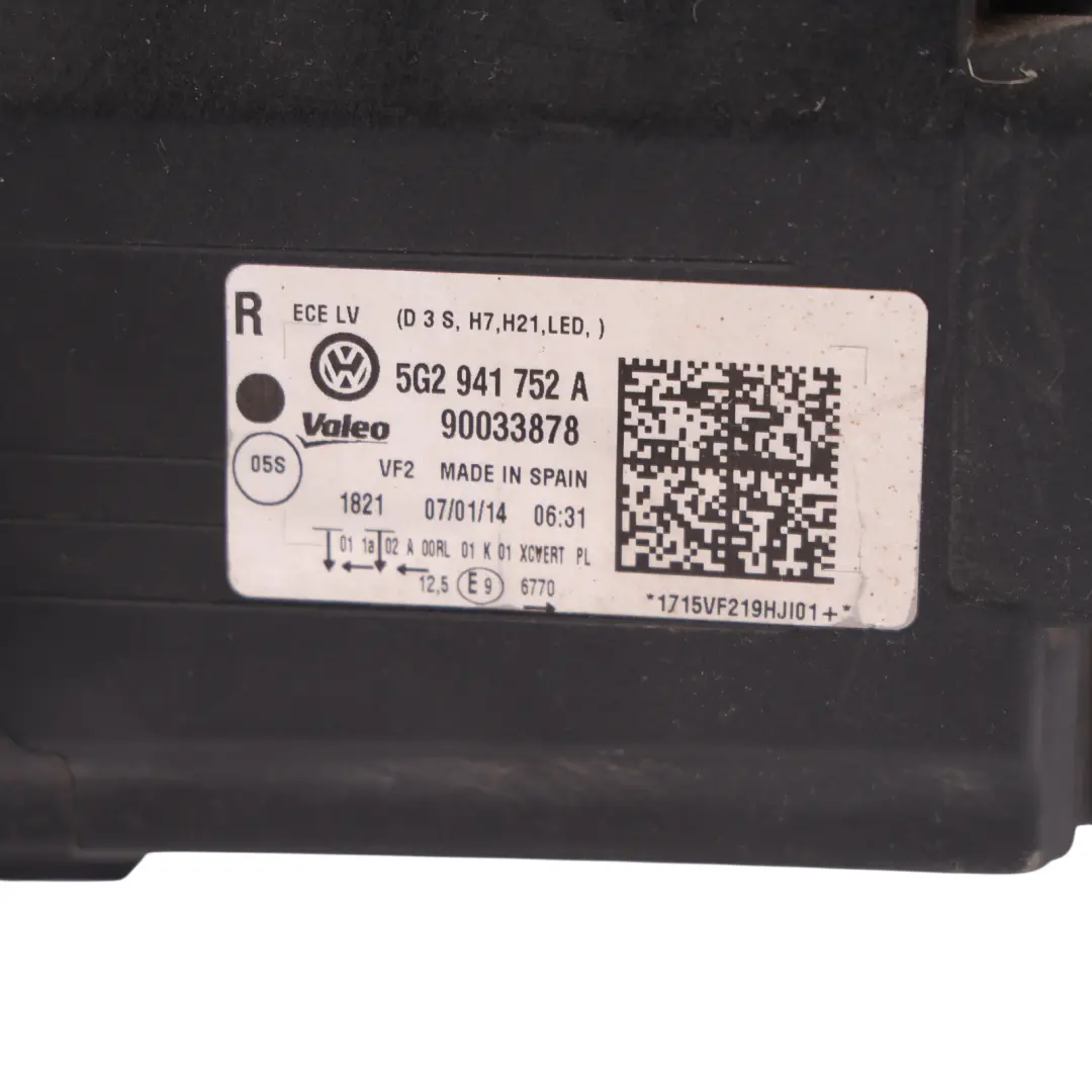 Volkswagen Golf Mk7 GTI Headlight Headlamp LED Front Right O/S - SKU RHD-5G2941752A - Part number 5G2941752A