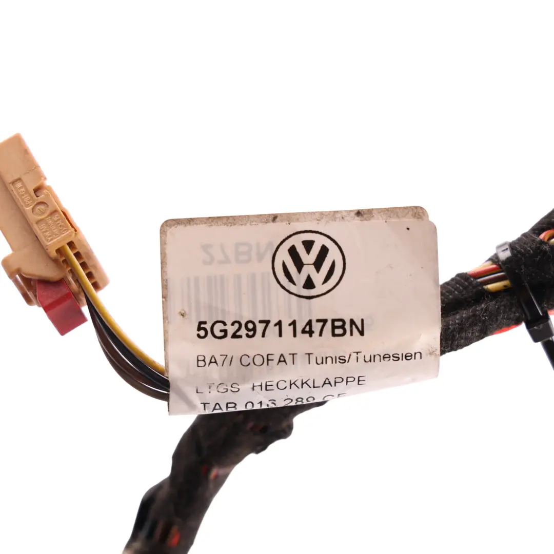 Volkswagen Golf Mk7 5G Tailgate Boot Trunk Cable Wiring Loom - SKU RHD-5G2971147BN - Part number 5G2971147BN