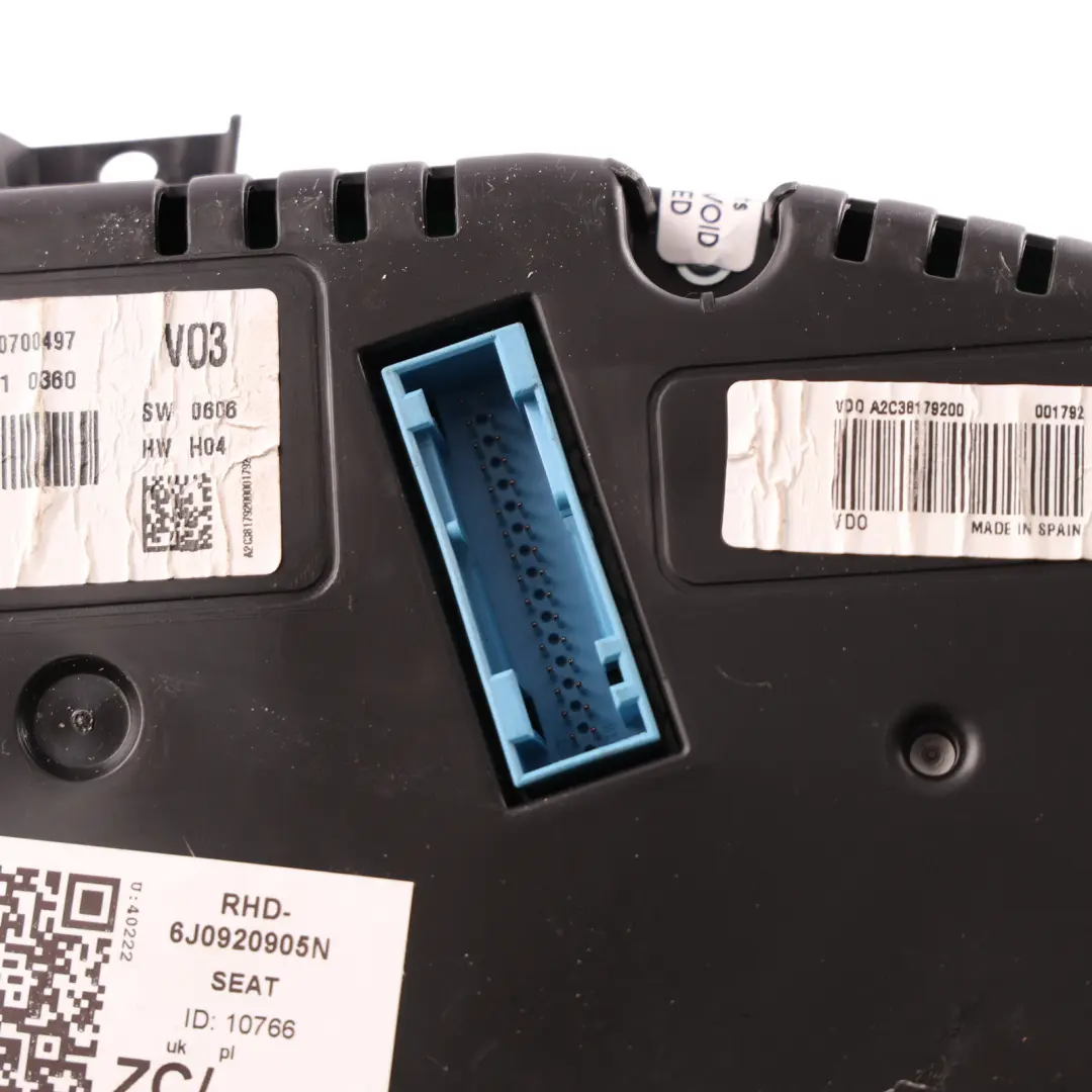 Mk4 Instrument Cluster Speedometer Clocks Diesel Manual to Seat Ibiza with Part number 6J0920905N Seat Ibiza Mk4 Instrument Cluster Speedometer Clocks Diesel Manual - SKU RHD-6J0920905N - Part number 6J0920905N