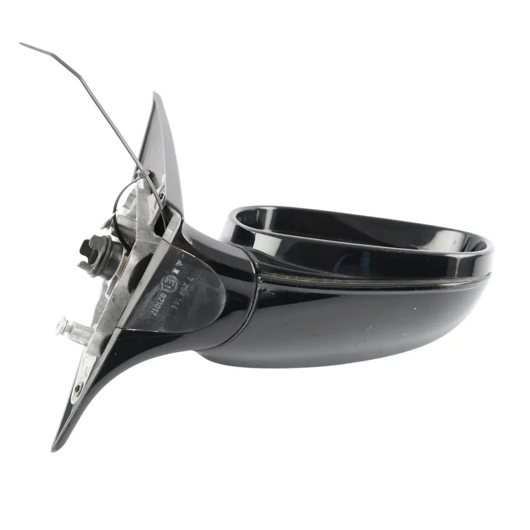 BMW E92 E93 LCI Wing Mirror Heated M Sport Gloss Right O/S Black Sapphire - 475 - SKU RHD-7268214-BS - Part number 7268214