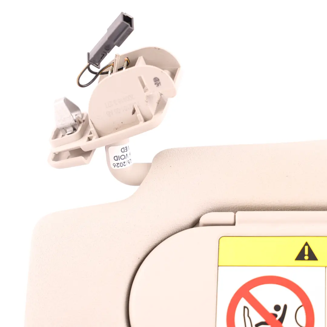 Sun Visor With Label Mirror Left N/S Beige to Mini Cooper F55 F56 with Part number 7382101 Mini Cooper F55 F56 Sun Visor With Label Mirror Left N/S Beige - SKU RHD-7382101-3 - Part number 7382101