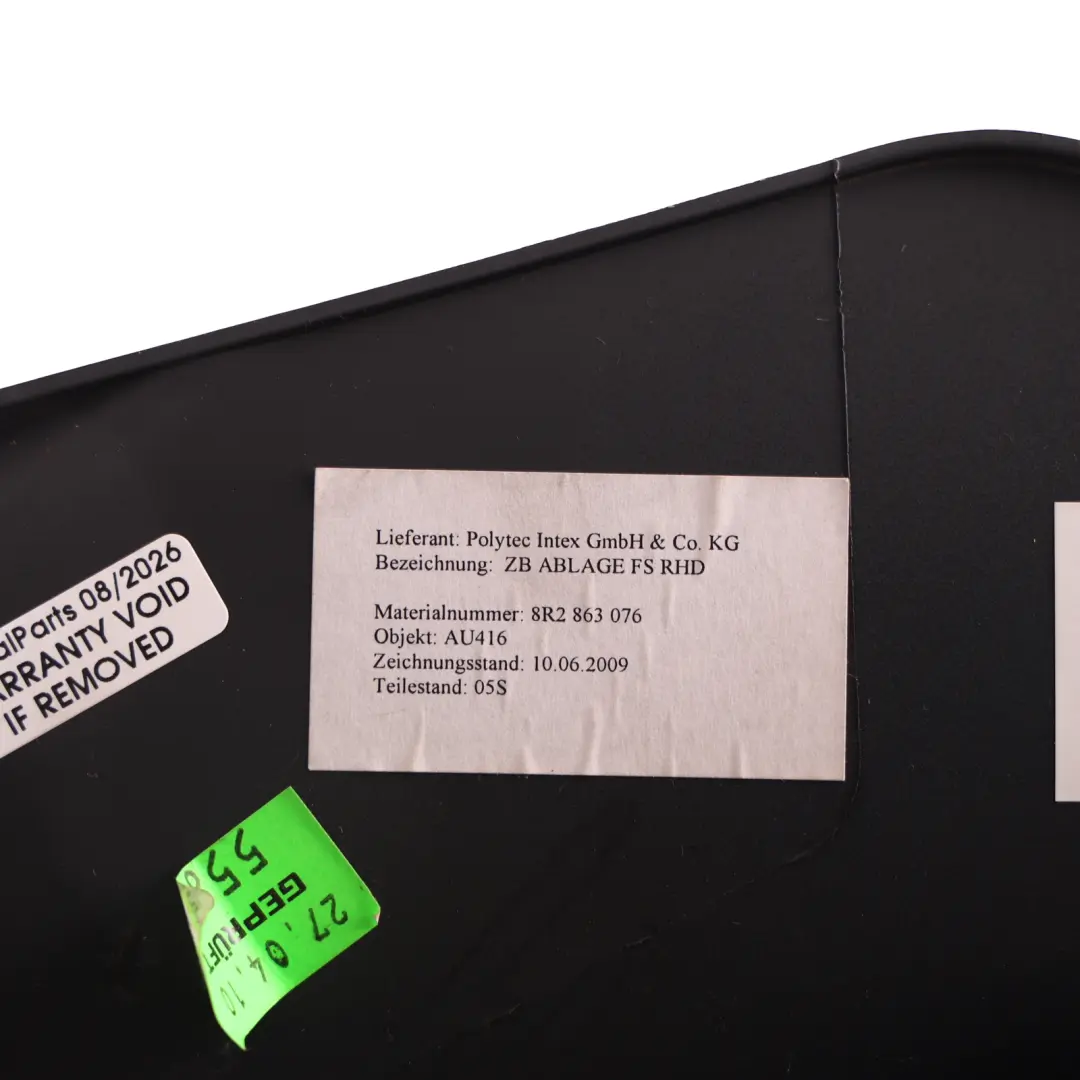 Audi Q5 8R Dashboard Lower Trim Cover Panel Under Steering Wheel - SKU RHD-8R2863076 - Part number 8R2863076