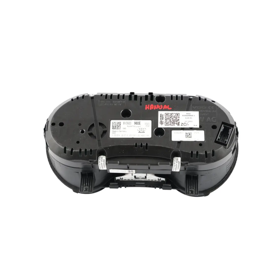 Audi A3 8V Instrument Cluster Speedo Clocks Diesel Manual - SKU RHD-8V0920960E-1 - Part number 8V0920960E