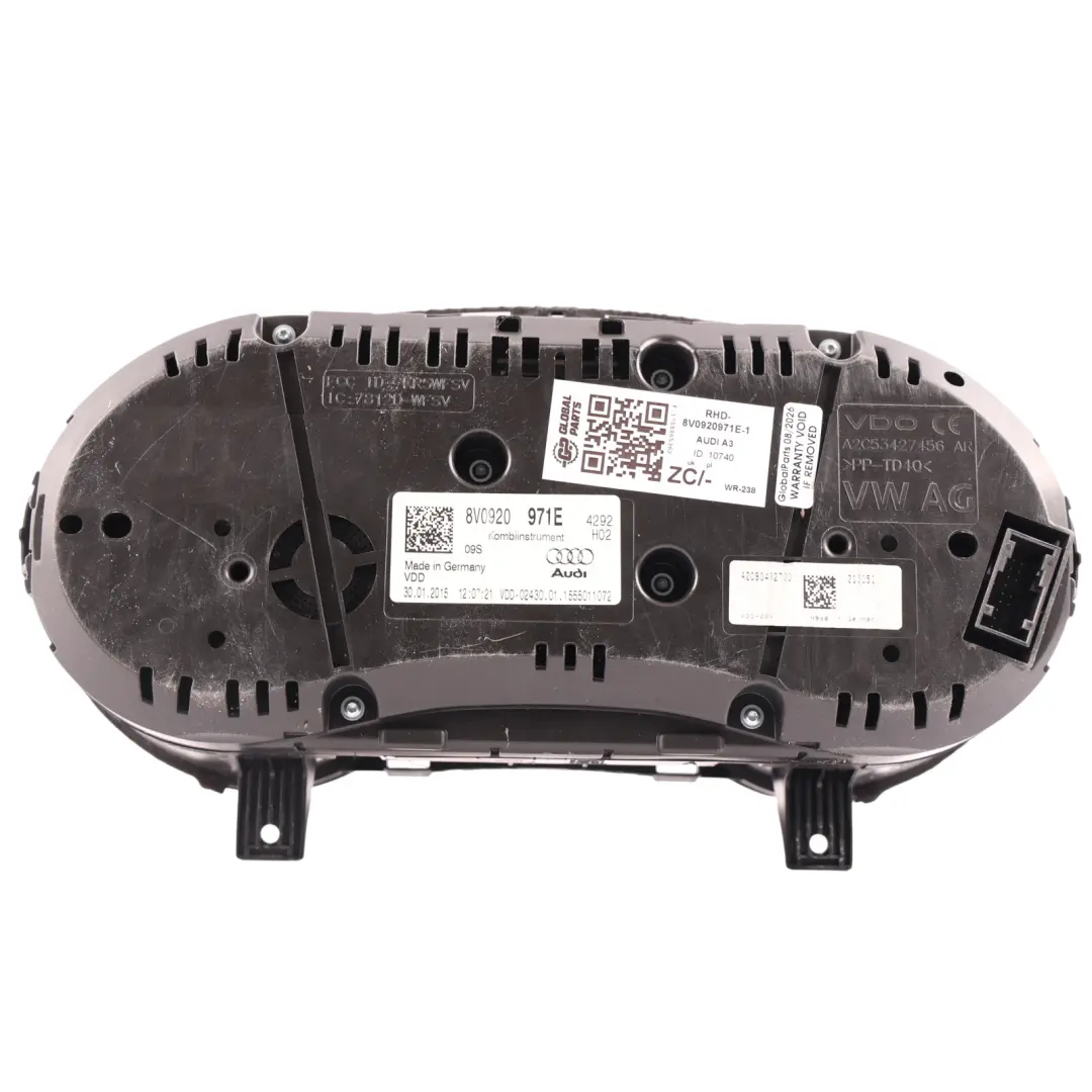 Instrument Cluster Speedo Clocks Diesel Automatic to Audi A3 8V with Part number 8V0920971E Audi A3 8V Instrument Cluster Speedo Clocks Diesel Automatic - SKU RHD-8V0920971E-1 - Part number 8V0920971E