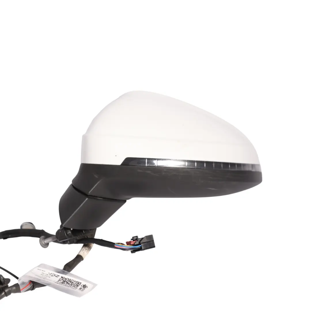 Audi A5 F5 Door Wing Mirror Electric Power Fold Left N/S Ibis White - Y9C - SKU RHD-8W8857409Q-IWH - Part number 8W8857409Q